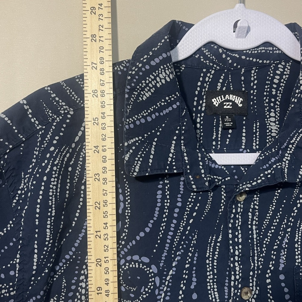 Billabong Sundays Mini Abstract Short Sleeve Button Down Navy Blue Mens Small - Picture 3 of 7